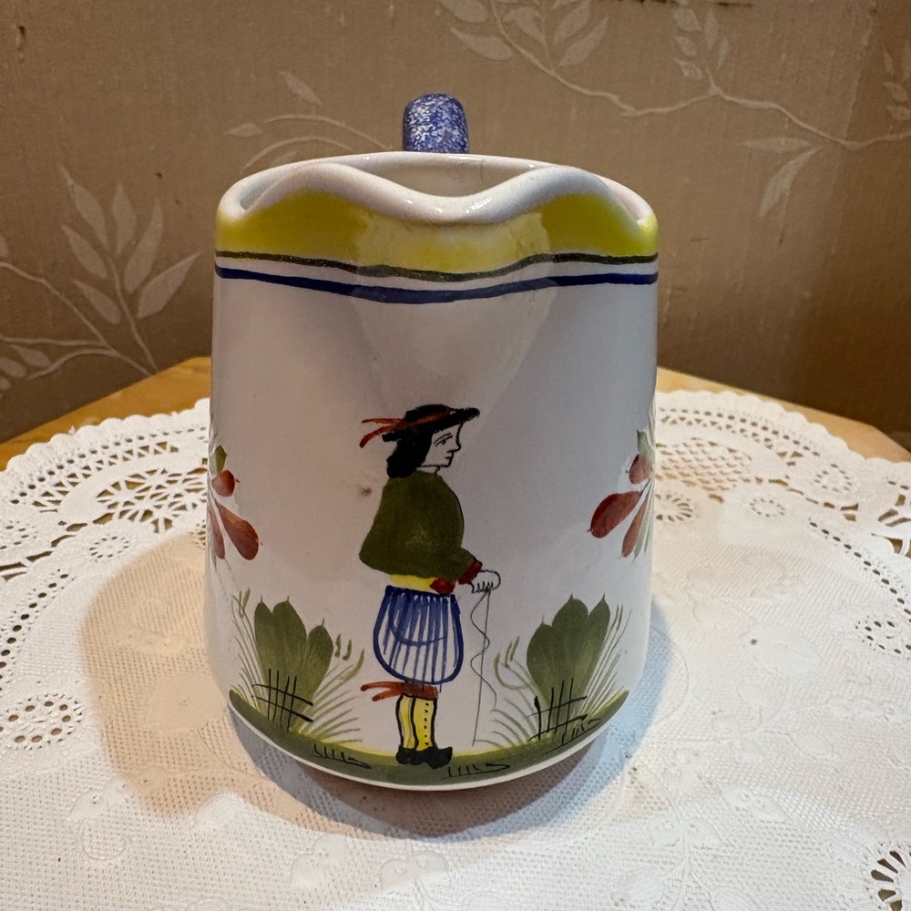 Henriot Quimper 🇫🇷 France Ceramic Creamer ~ Pitcher